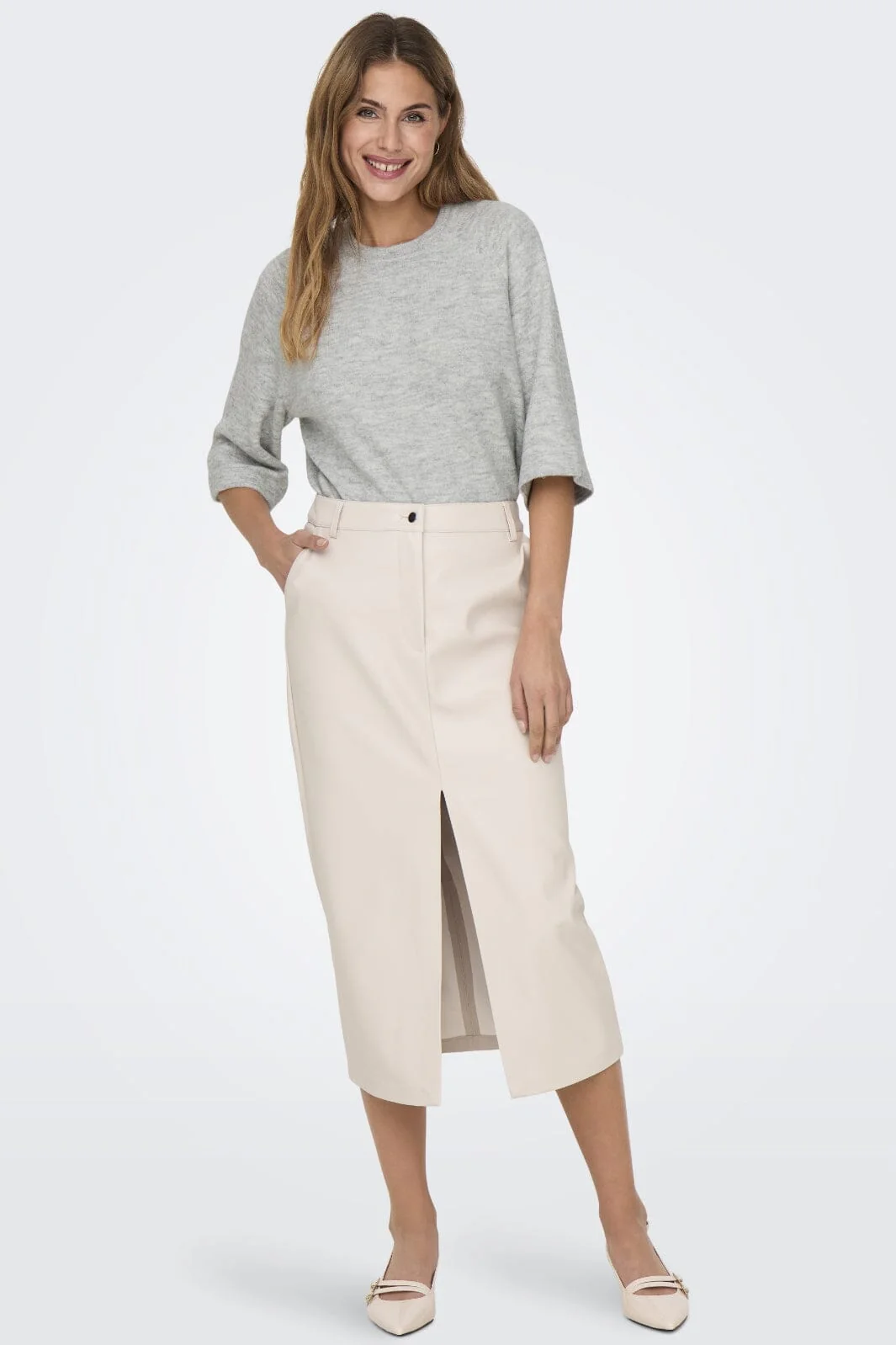 Only Onlsimoni 3/4 Pullover Knt 4600558 light grey melange