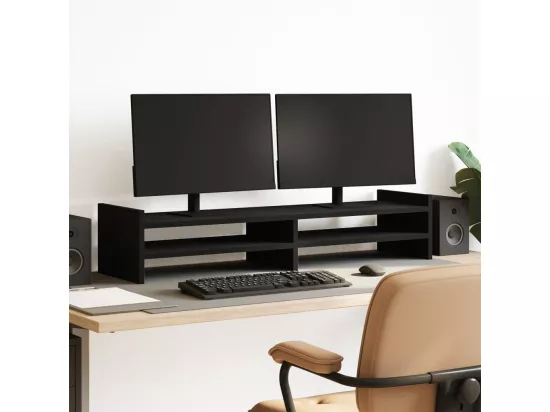 Support de moniteur noir 100x27x20 cm bois d'ingénierie