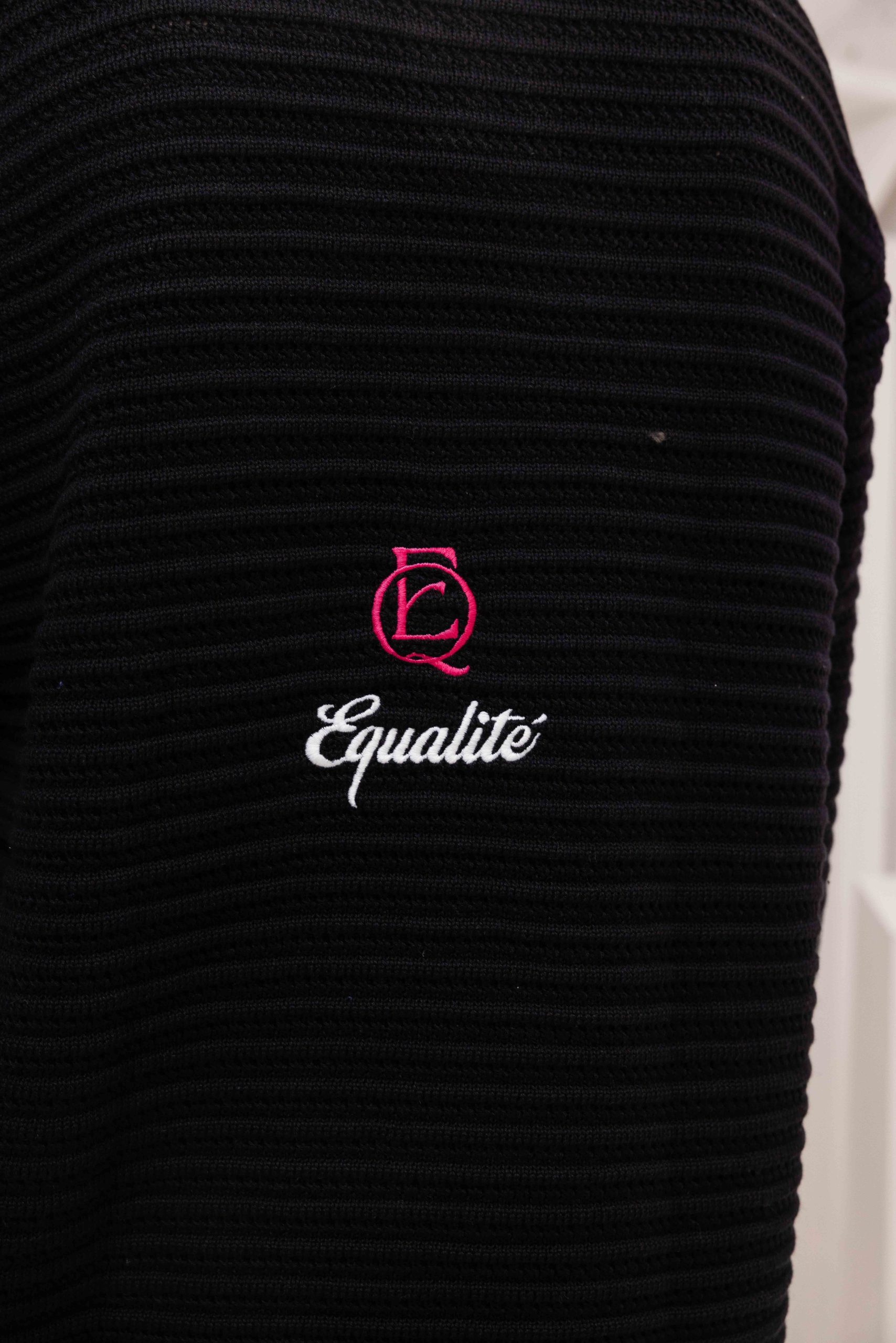 Equalité Heritage Rib Knit Polo Heren Zwart