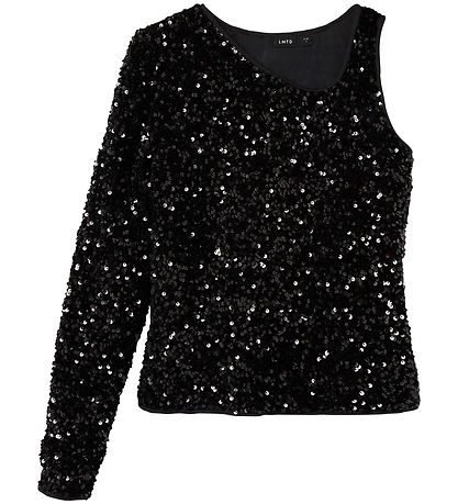 LMTD Top - NlfGlam - One Shoulder Short Top - Blåck