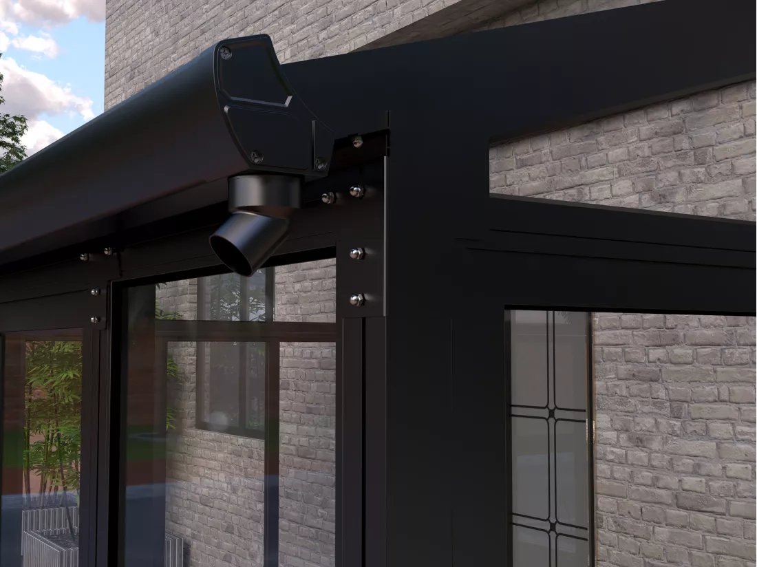 Véranda en aluminium et polycarbonate avec protection UV - 12 m² - anthracite - MATHILDA