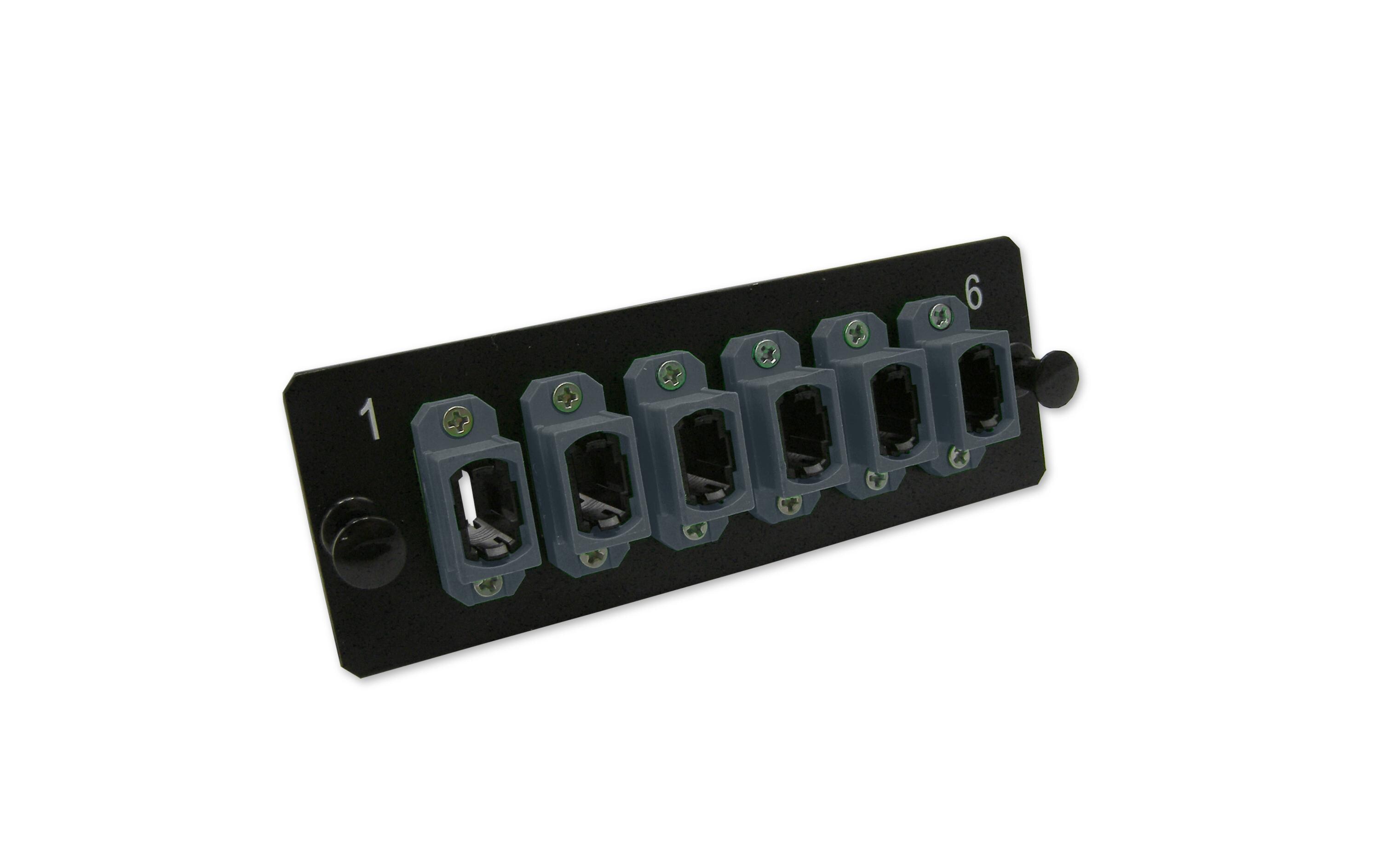 Frontplatte MTPC 6MTP OS2 schwarzMTP Adapter Platte 06xMTP adapter, schwarz