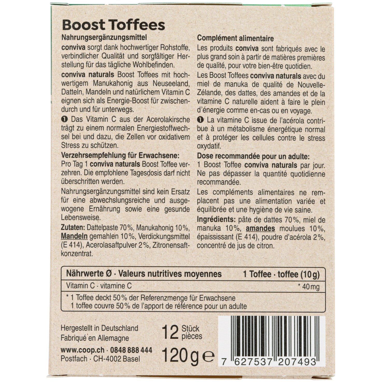 conviva naturals Boost Toffees 12 Sück