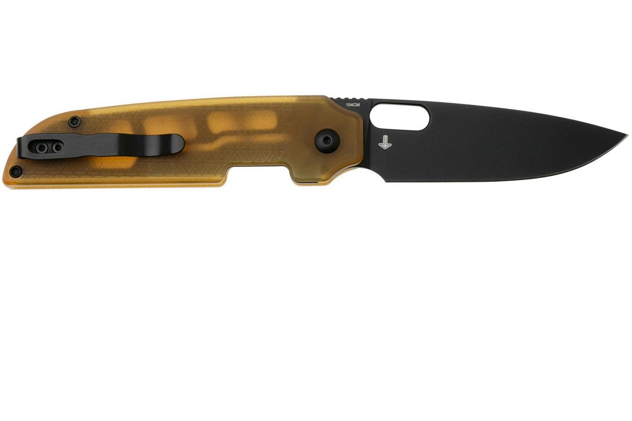 Kizer Vanguard Varatas V3637C1 Black 154CM, PEI Ultem, zakmes, Jacob Lundequist design