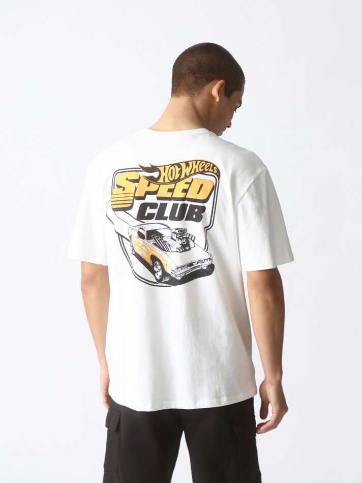 Camiseta Hot Wheels estampada da Mattel - Branca
