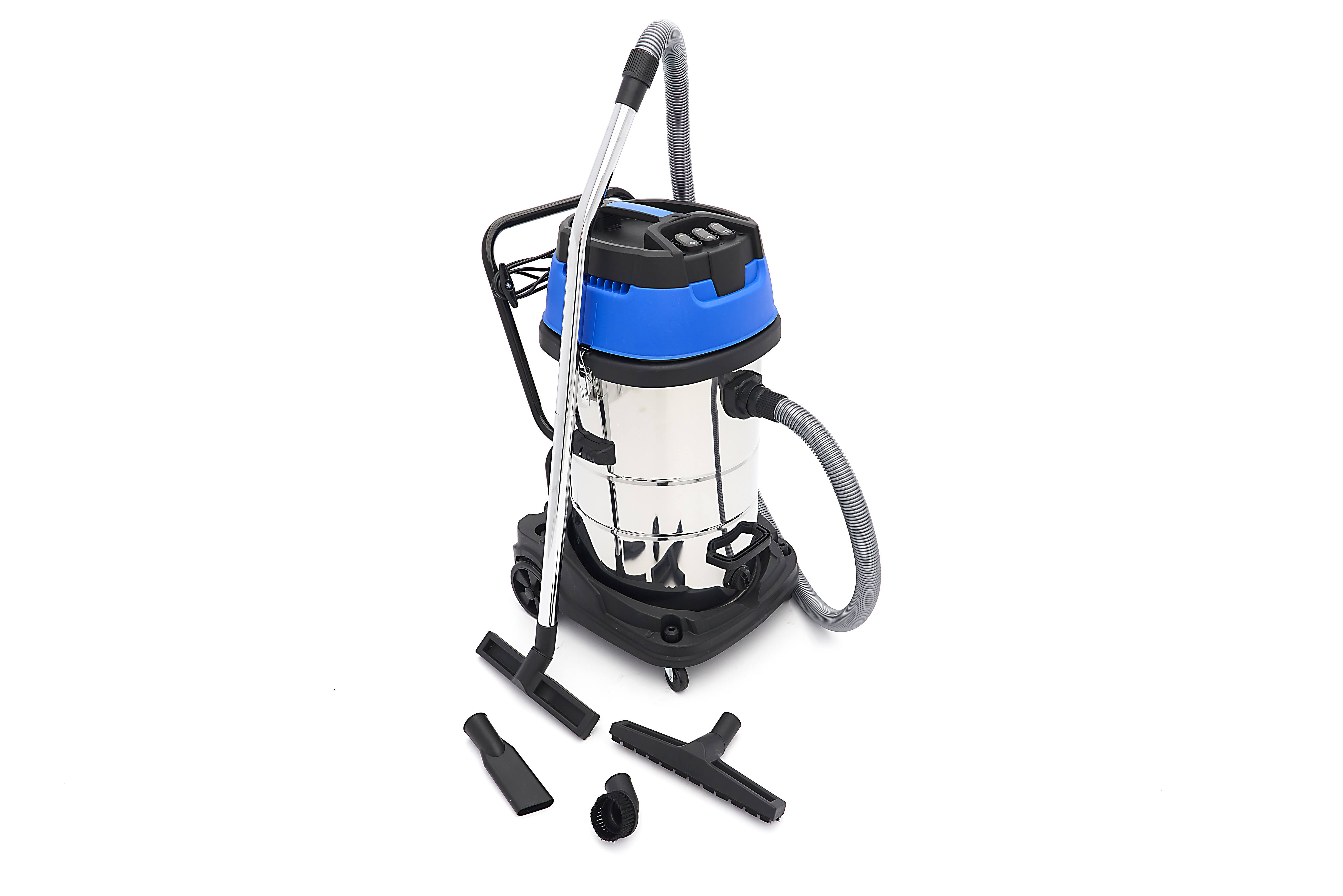 HBM 80 Liter 3000 W Profi-Edelstahl-Baustaubsauger mit 3 Motoren