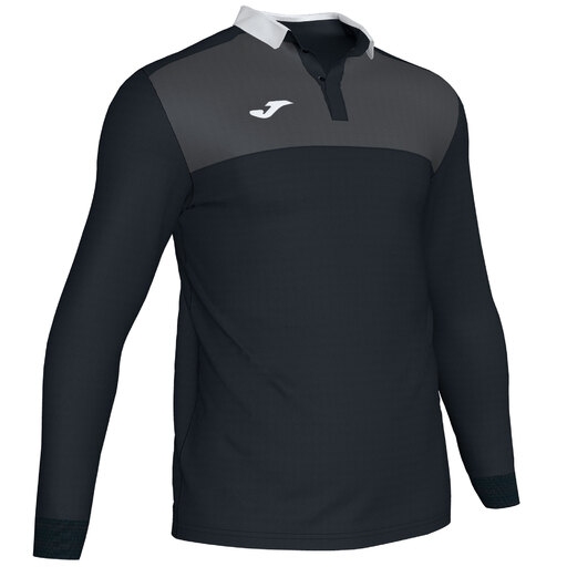 Polo Manga Larga Joma Winner Ii Preto Antracita