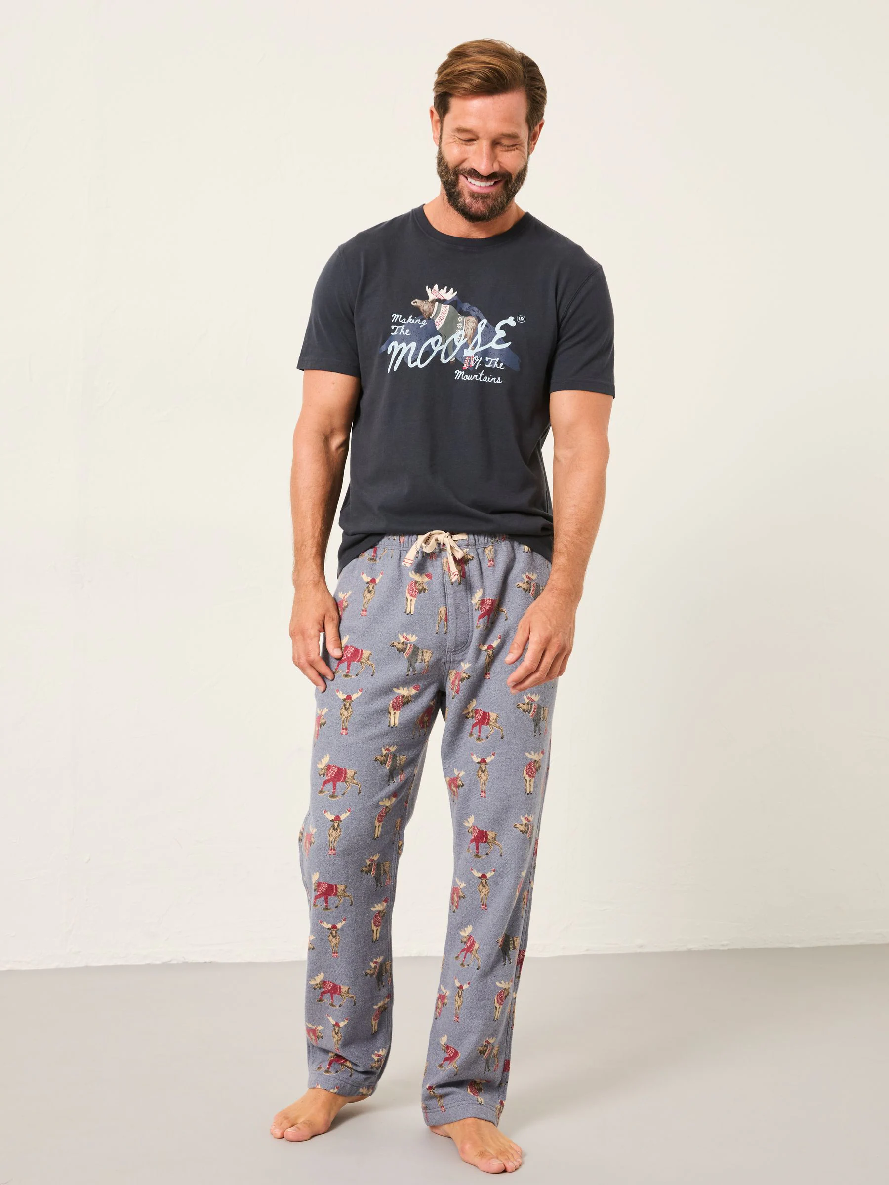 FatFace Shelter pyjamabroek met elandprint