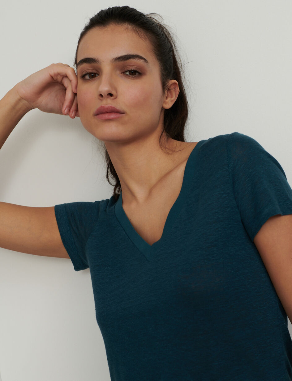 T-shirt manches courtes - bleu canard