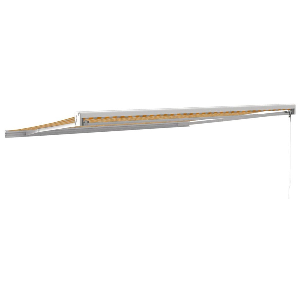 Auvent rétractable jaune et blanc 4x3 m tissu et aluminium