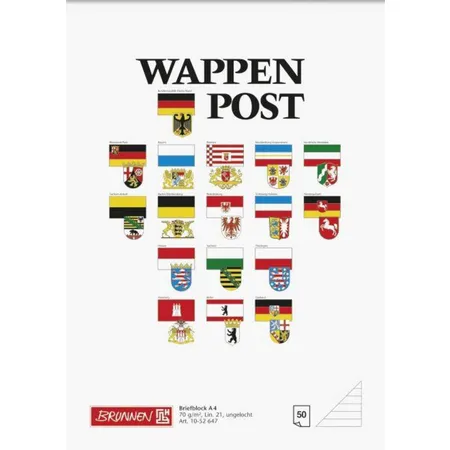 BRUNNEN Wappen-Post-Block A4, liniert, 50 Blatt