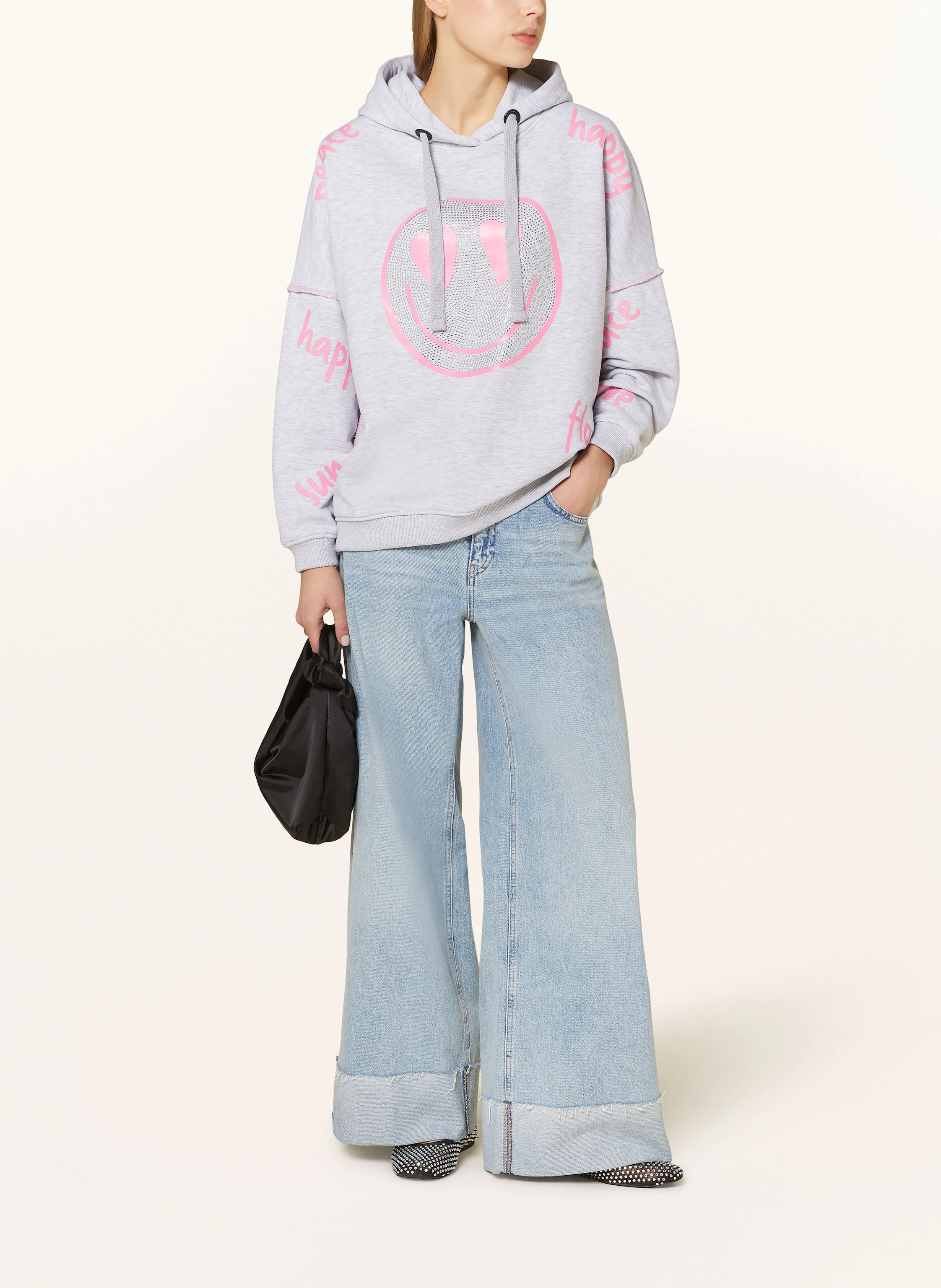 miss goodlife Hoodie mit Schmucksteinen