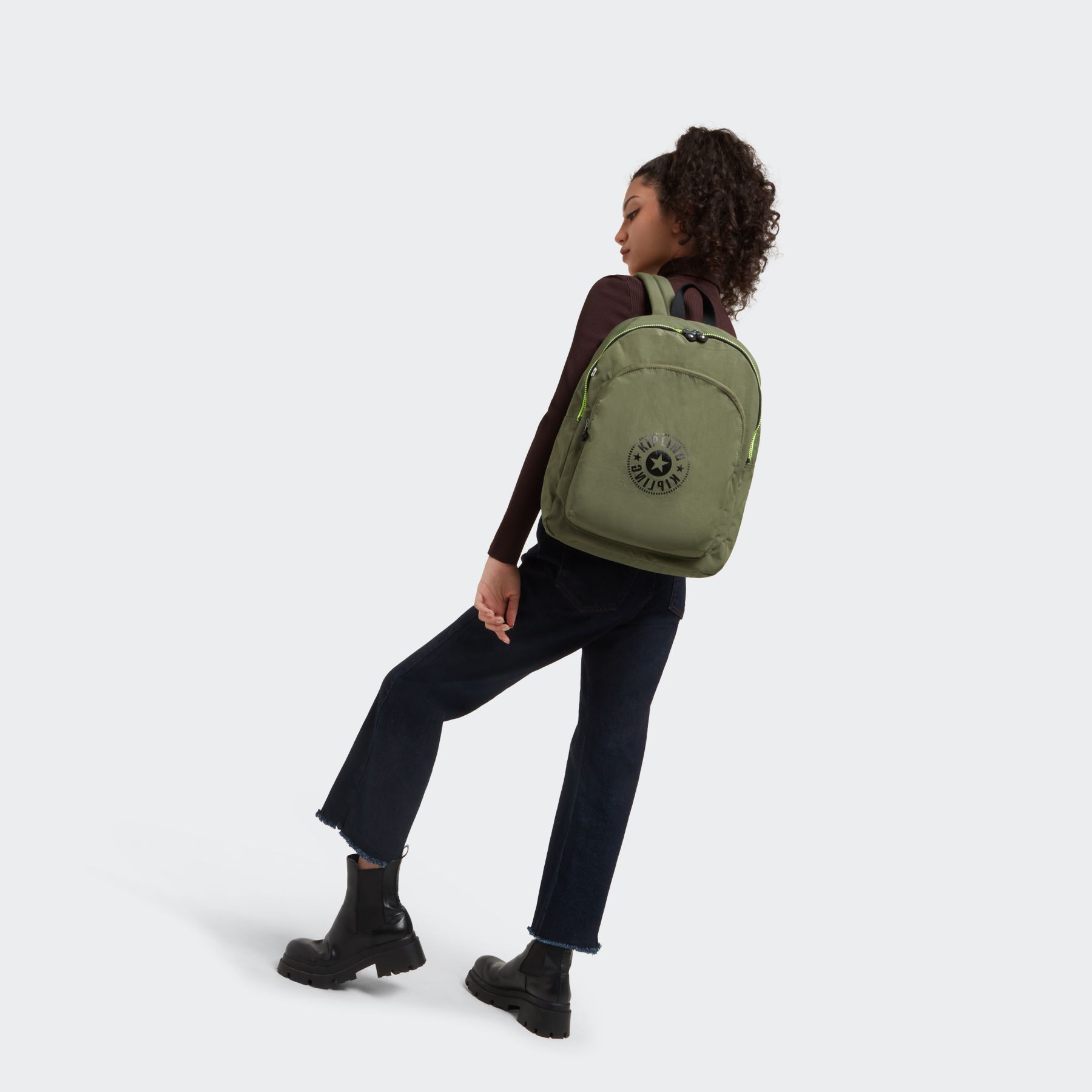 CURTIS L Grand Sac à Dos avec Housse pour Ordinateur - Strong Moss Combo