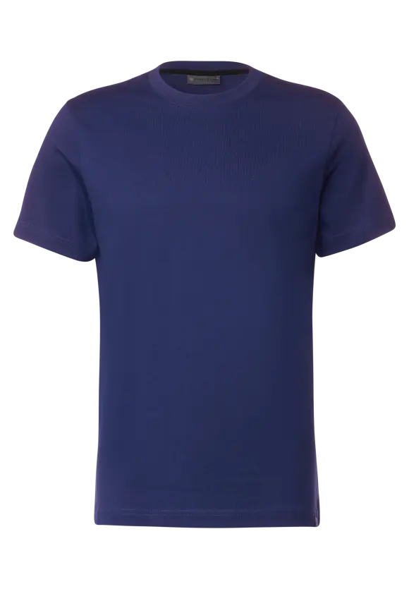 Basic T-Shirt in Unifarbe - true blue