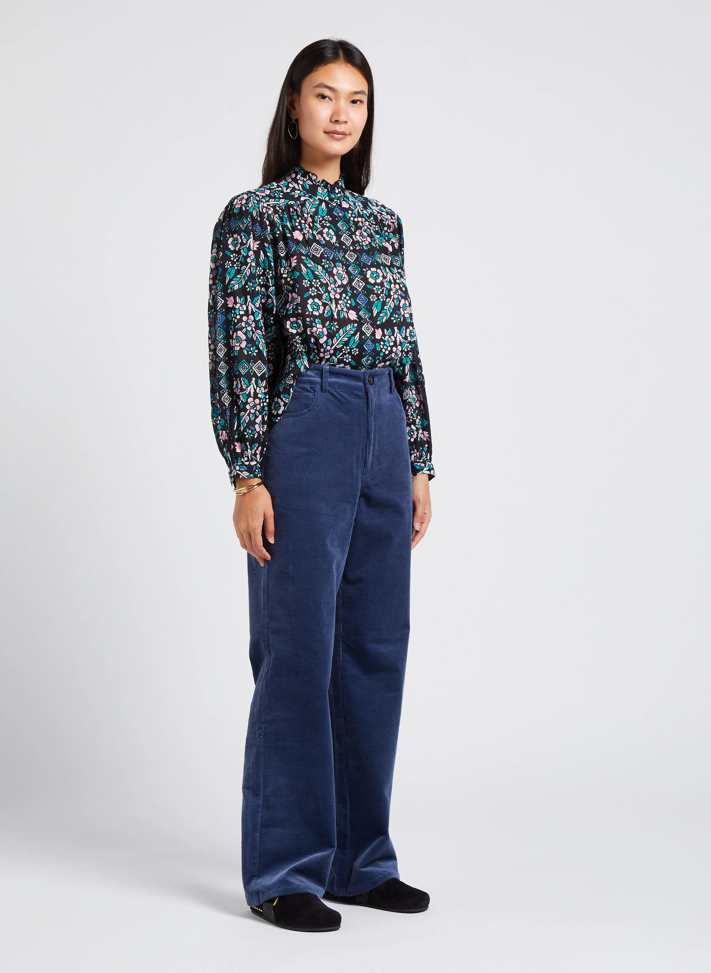GEORGETTE - Mules plates en cuir | Noir