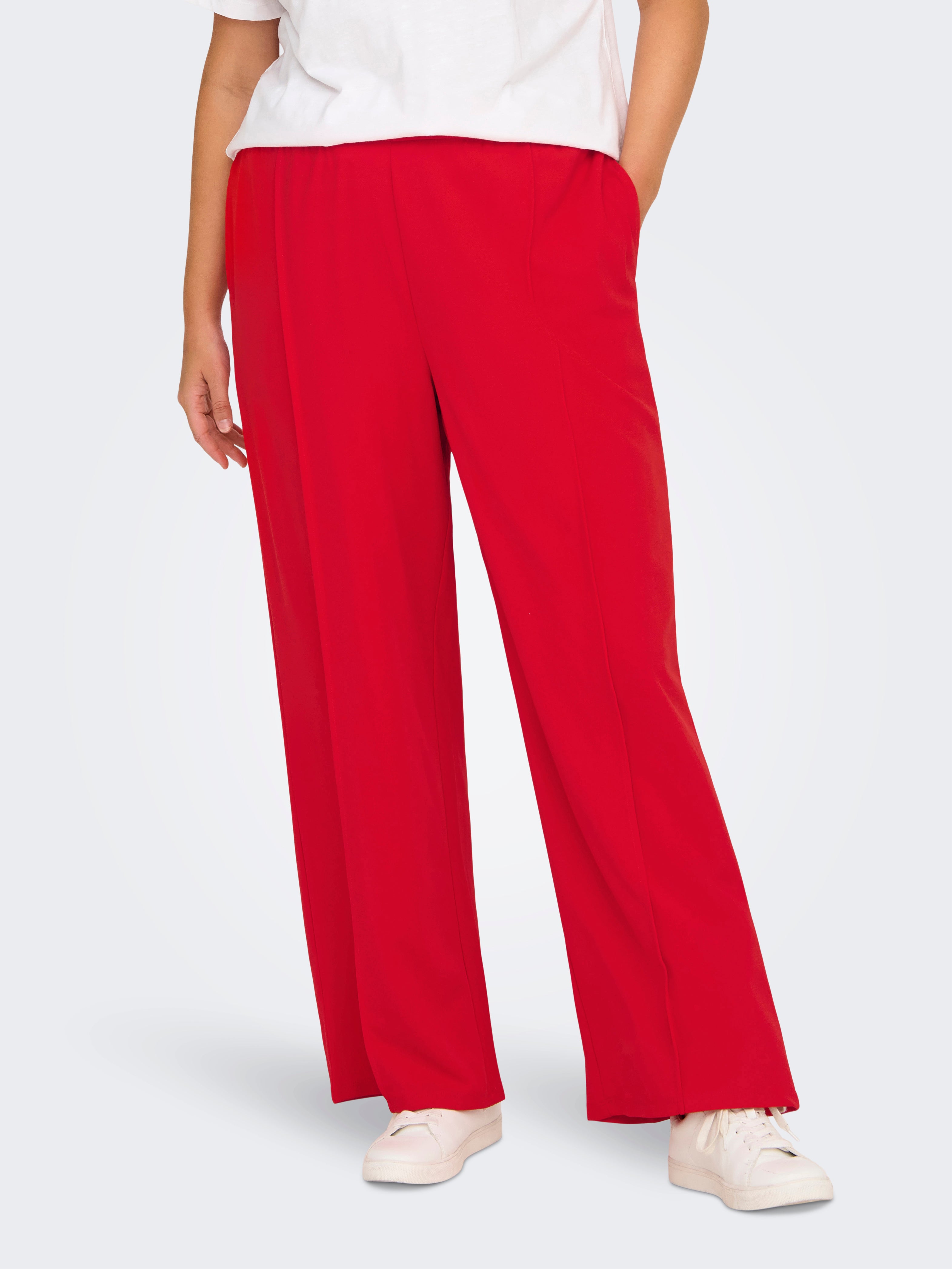 CARSANIA Weiter Beinschnitt Hose mit weitem Beinschnitt Mars Red