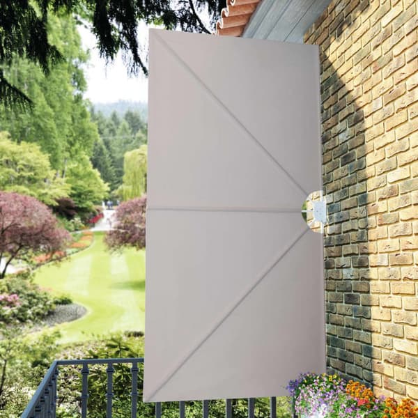 vidaXL Sammenleggbar sidemarkise for terrasse krem 300x150 cm