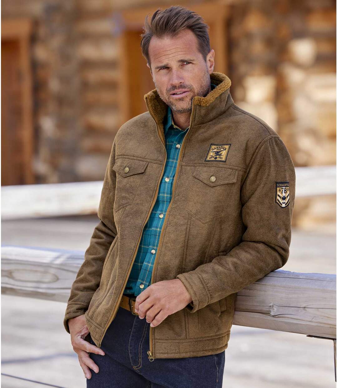 Blouson Aviateur Suédine Doublé Sherpa