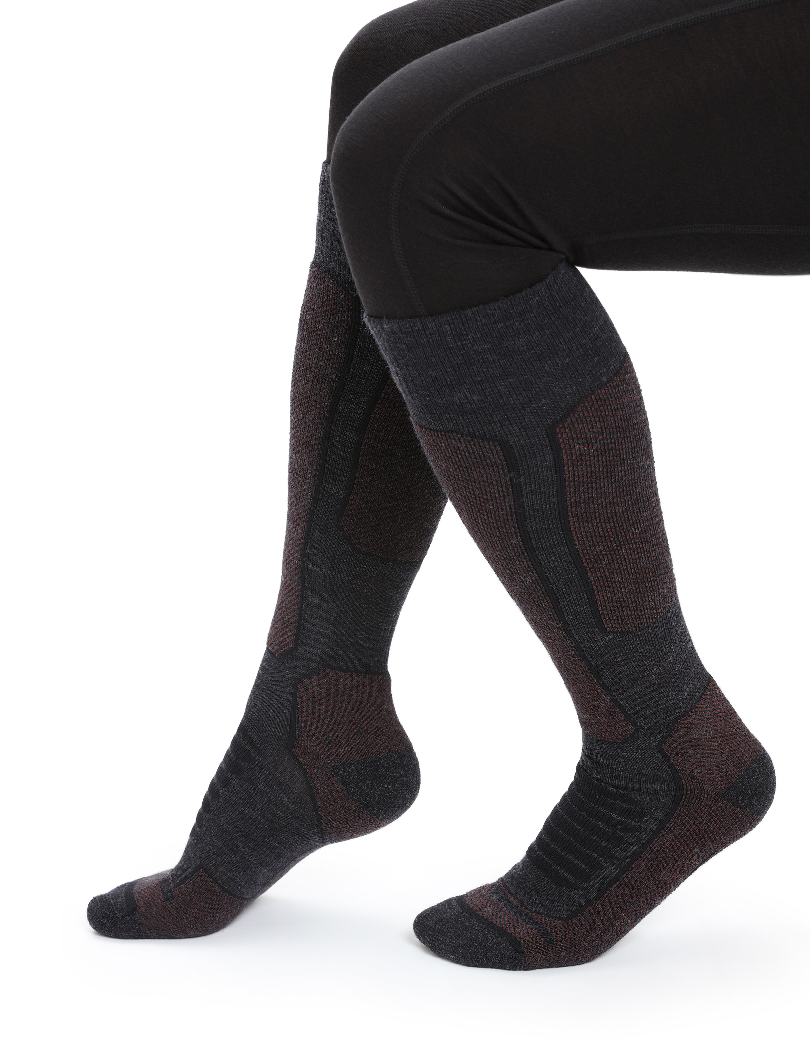 Ski  Merino Medium OTC Dame Jet Heather/Espresso/Black
