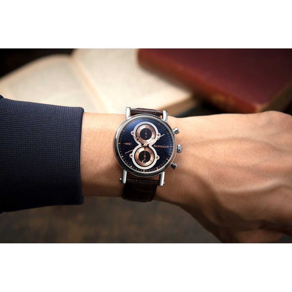 Montre chronographe cuir EARNSHAW Maskelyne Chrono
