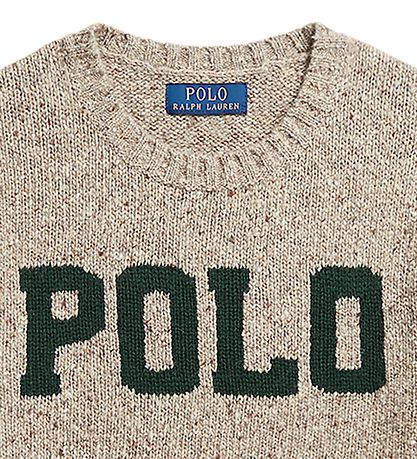 Polo Ralph Lauren Bluse - Uld - Brunmelerert m. Mørke Grøn