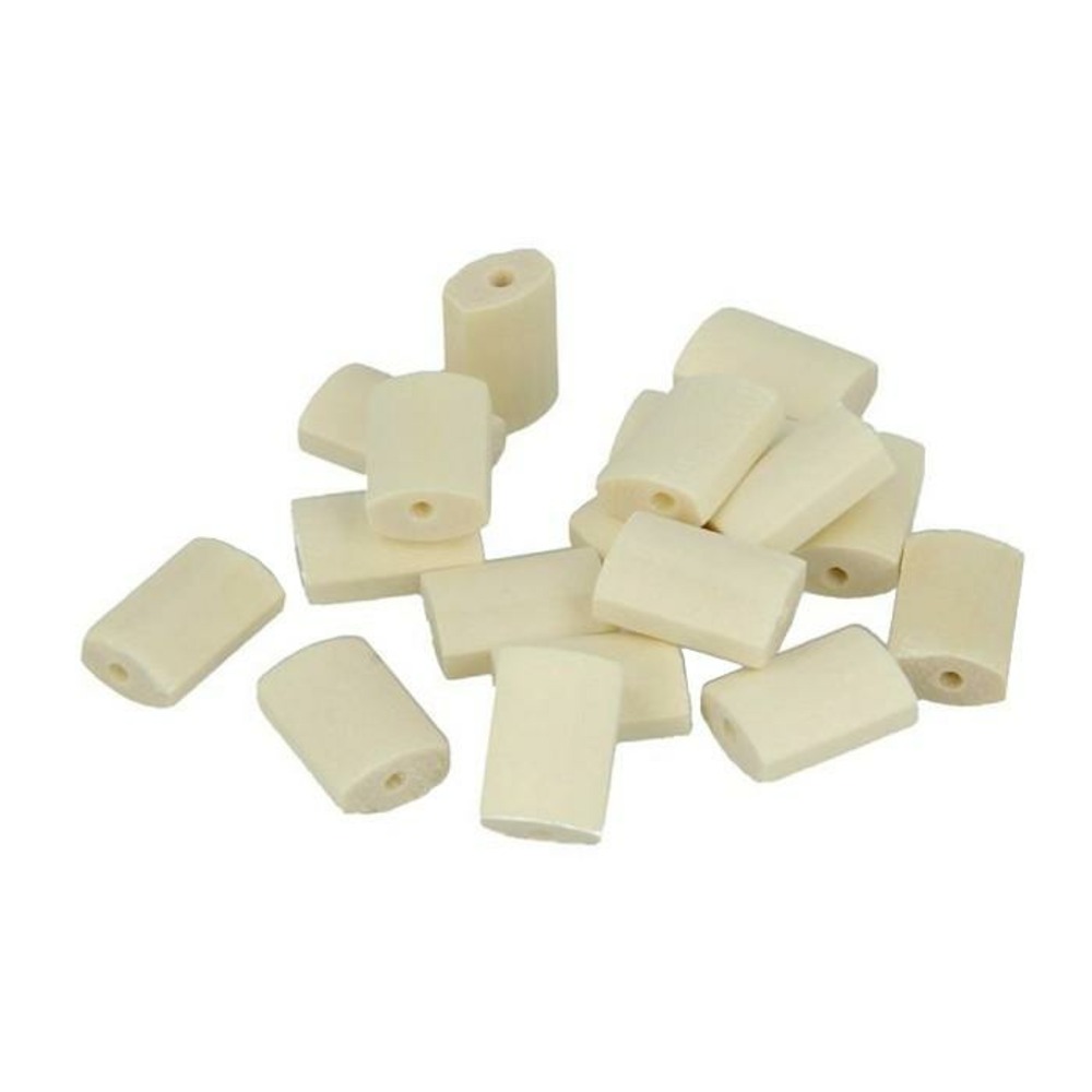 18 perles en bois cylindres plats 15 x 10 mm