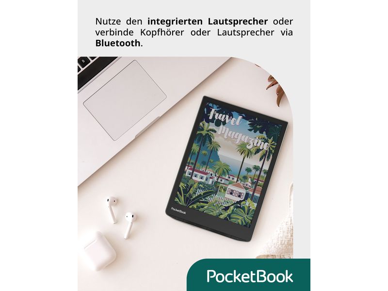 PocketBook E-Book Reader InkPad Color 3 Stormy Sea Schlanker E-Book-Reader mit Farbdisplay und eingebauten Lautsprechern