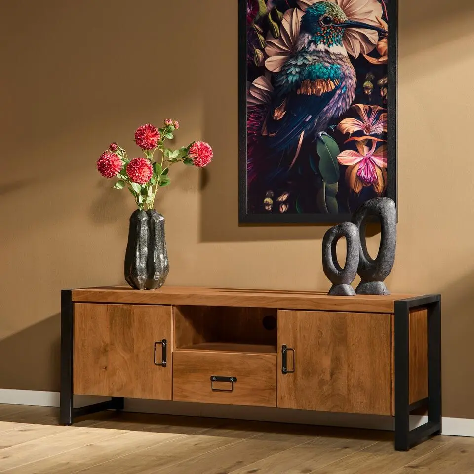 StarFurn - Tv meubel Boaz met deuren en een lade - 150 cm - naturel