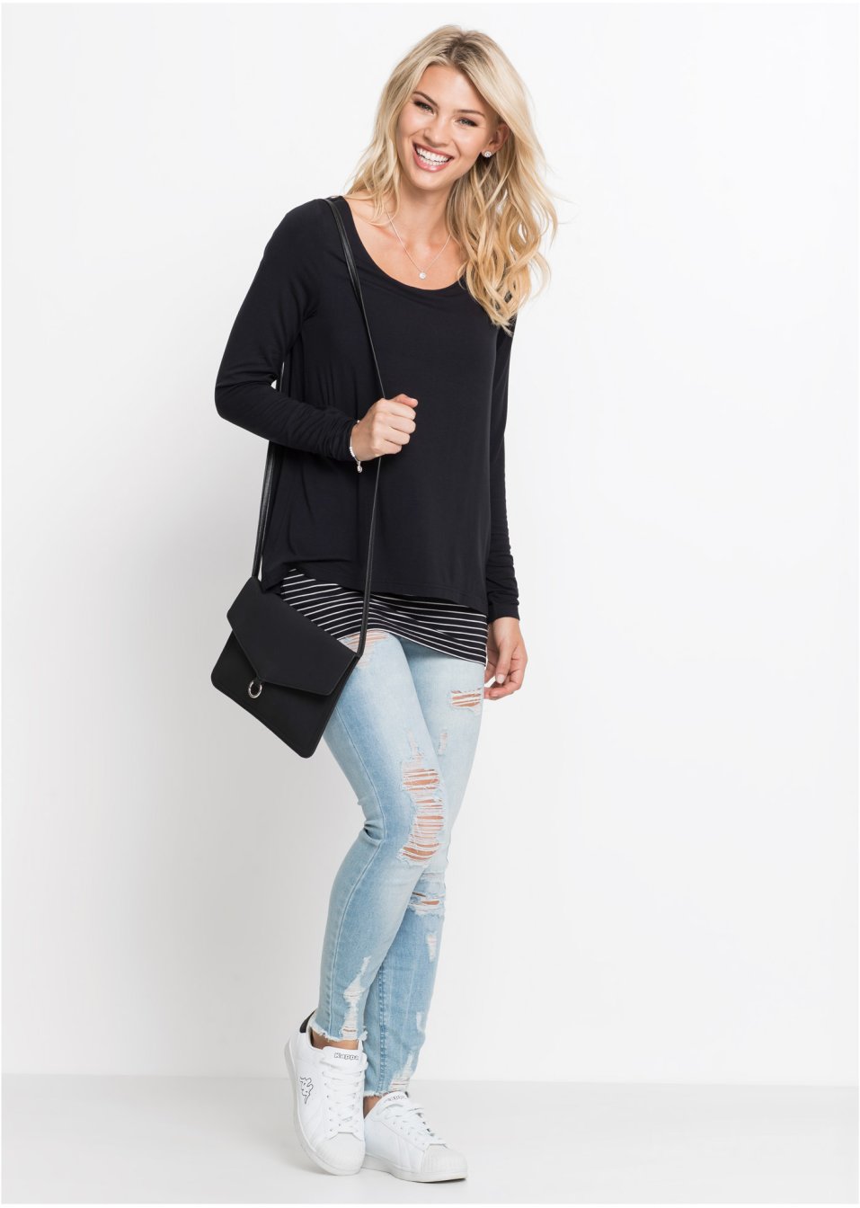 T-shirt long manches longues en double épaisseur