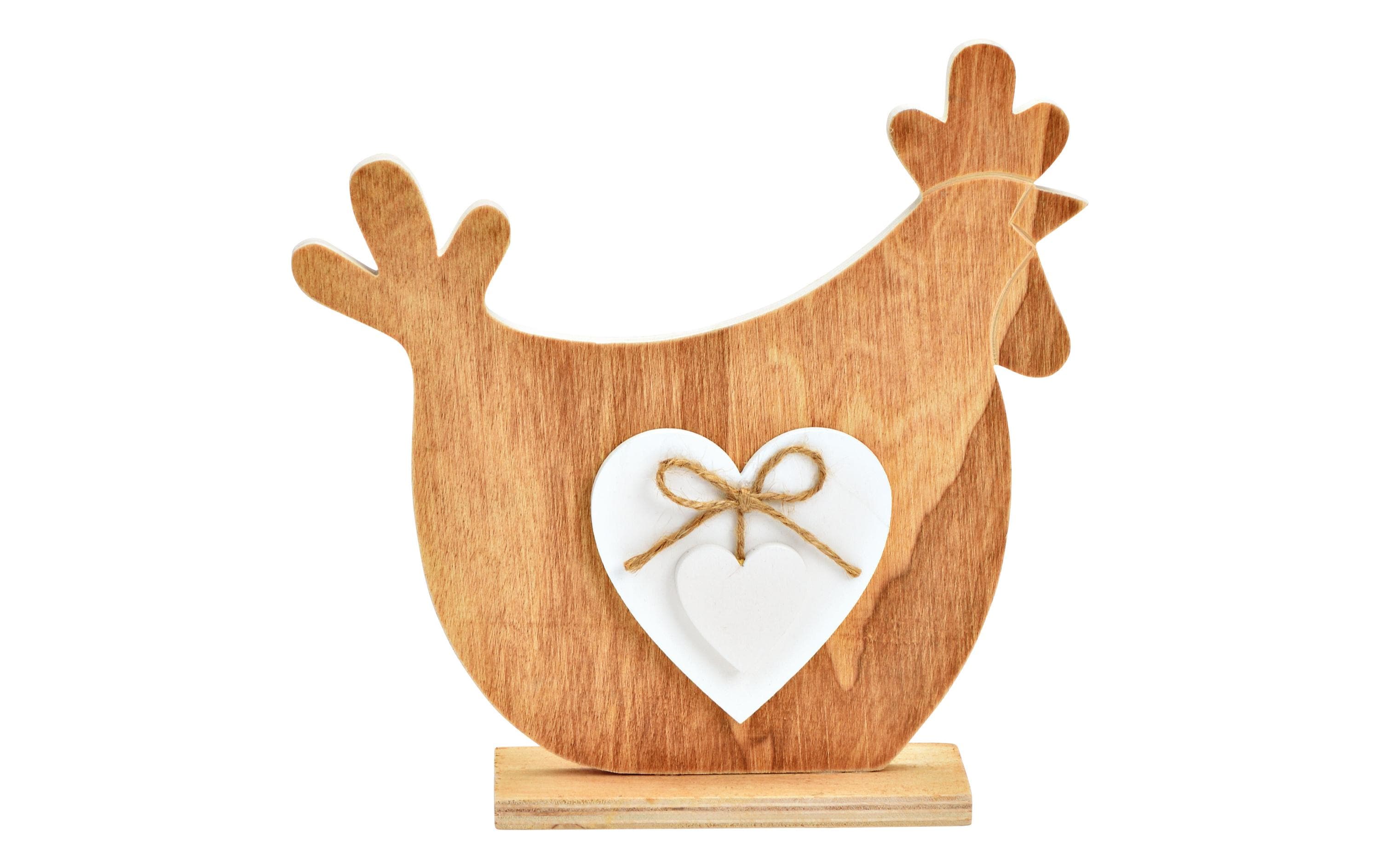 Aufsteller Huhn 20 x 20 cm, BraunOsterdekoration aus Holz