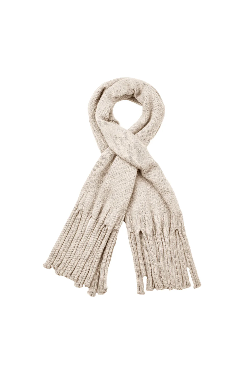 Rabens Saloner  Emillia Dual knit split halstørklæde - Beige