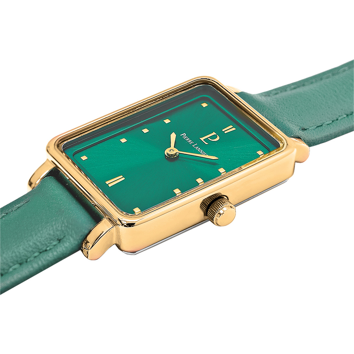 Montre PIERRE LANNIER ariane femme bracelet cuir vert