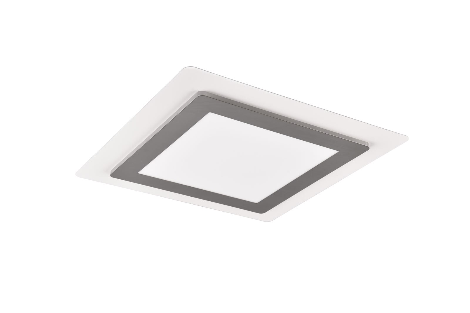 TRIO LED Deckenlampe MORGAN 45 x 45 cm nickelfarbig