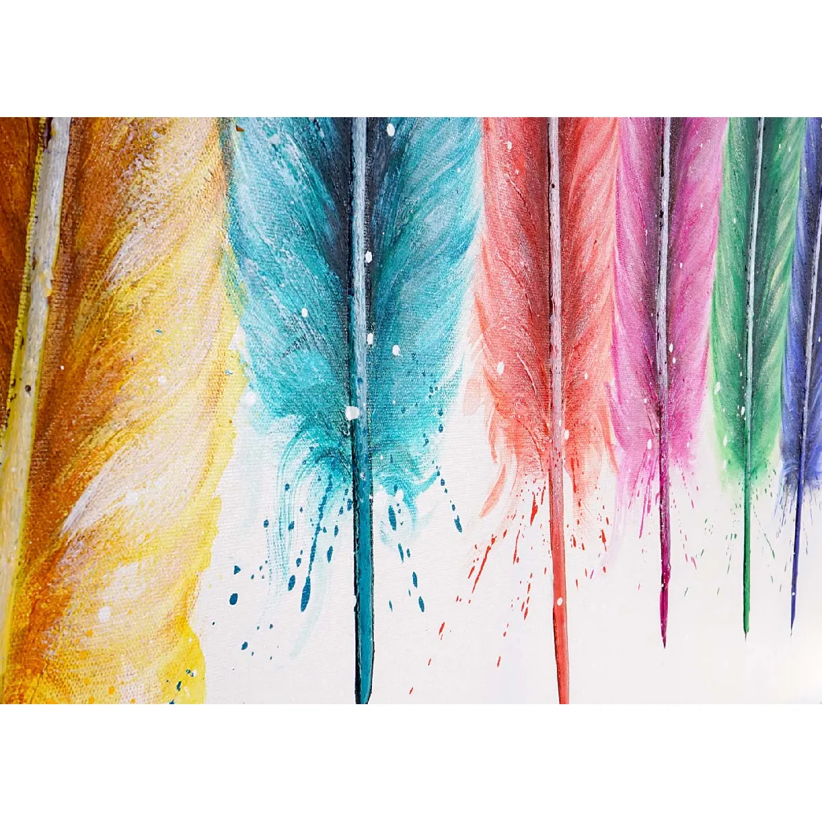 Mendler Tableau à l'huile - Plumes 120x90 cm