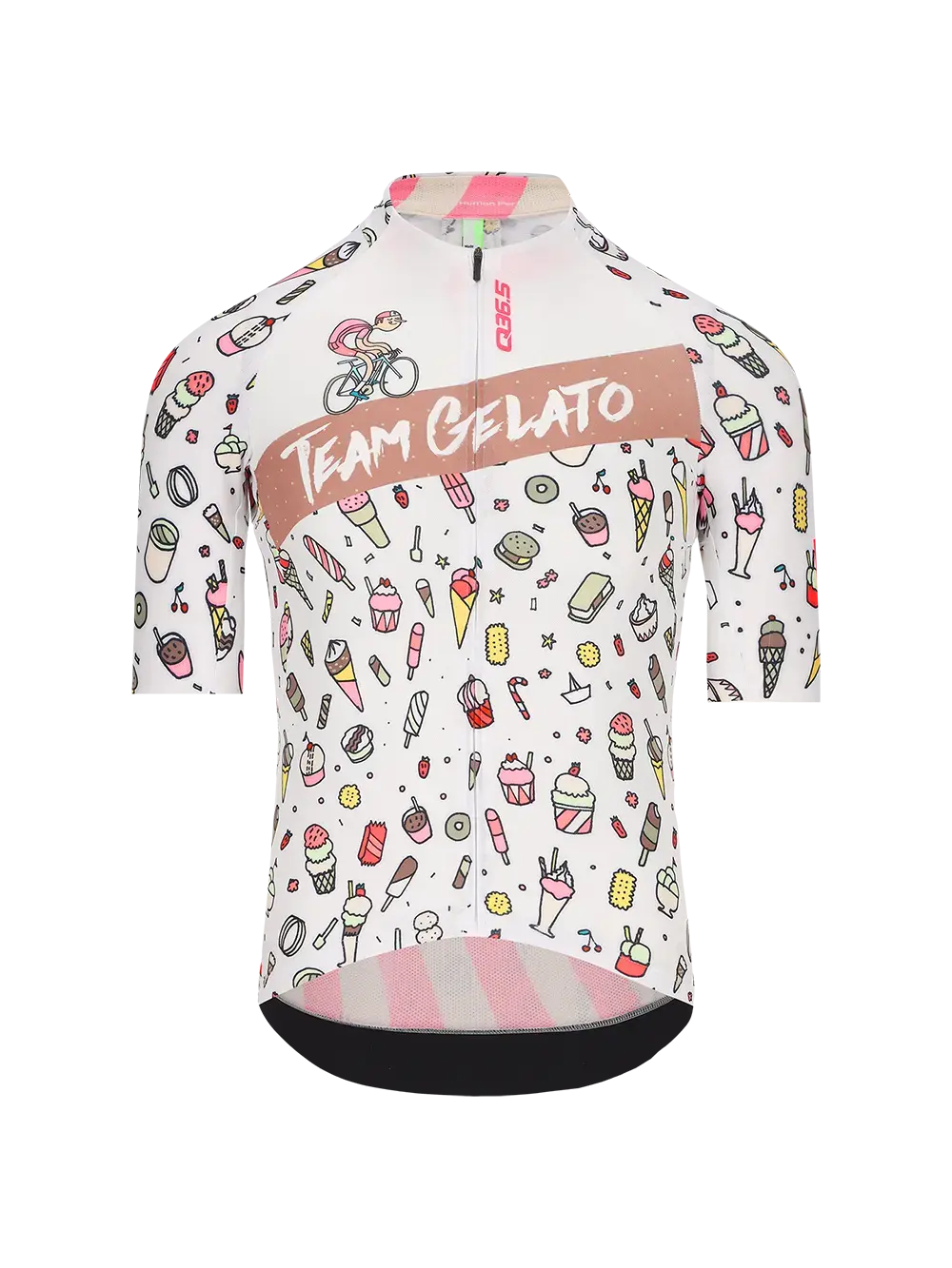 Q36.5 Gregarius Pro Team Gelato Fietsshirt Korte Mouwen Wit/Multi Heren