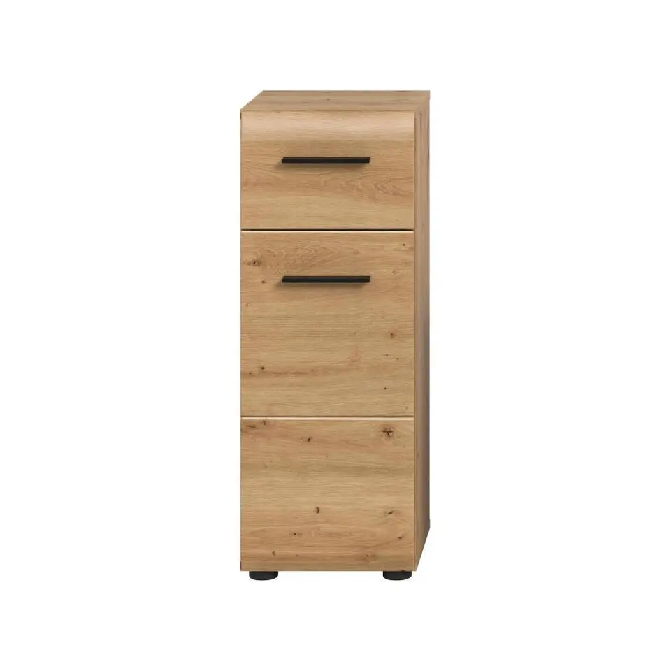 Hioshop Ice badkamerkast 1 deur- 1 lade eiken decor