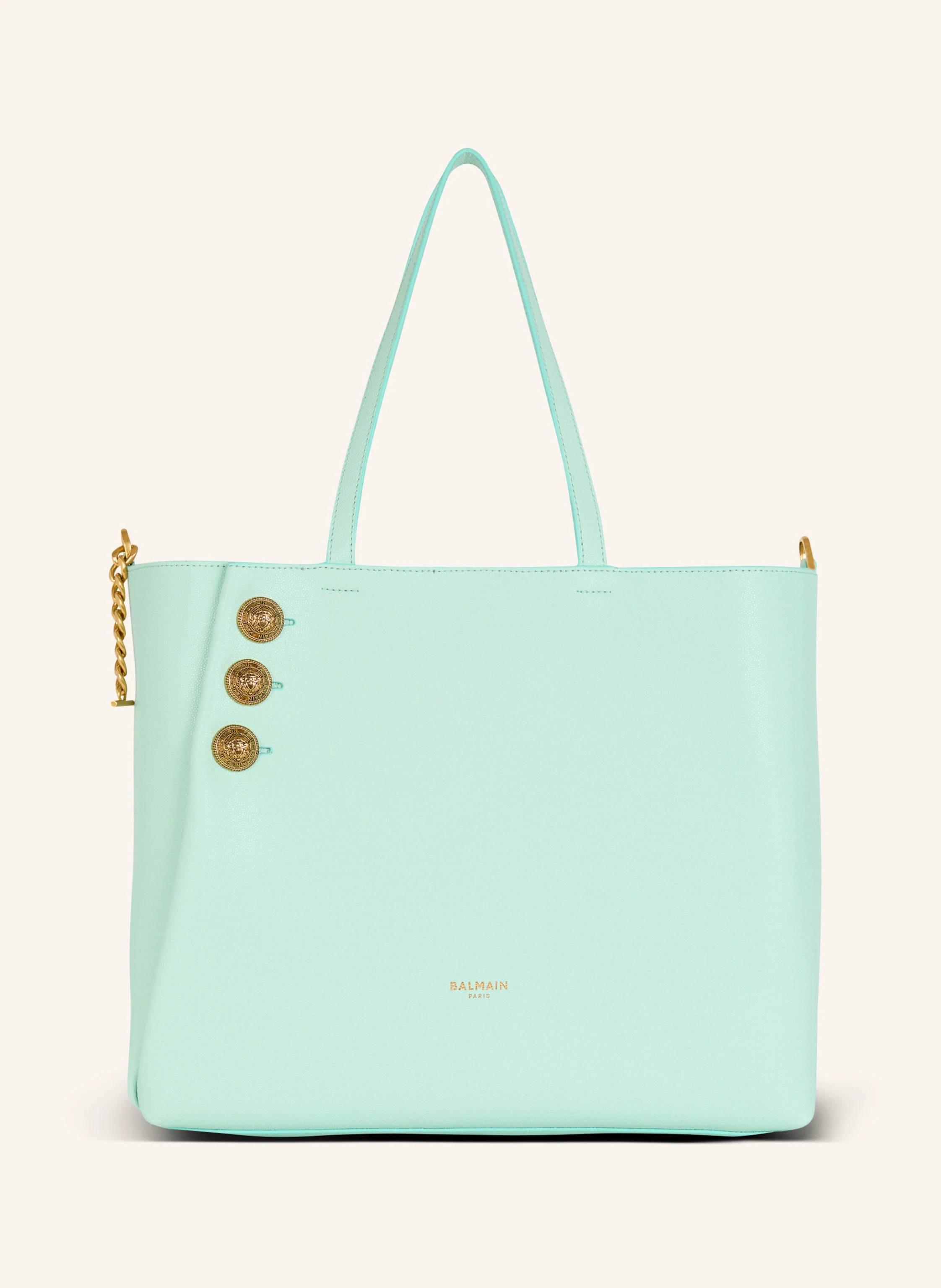 BALMAIN Shopper Emblčme aus genarbtem Kalbsleder