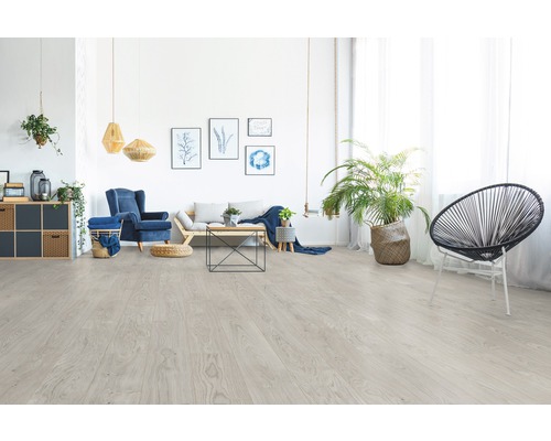GREEN VINYL vinylvloer, witte eiken landhuisplank, klikverbinding, 1290 x 173 x 4,0 mm
