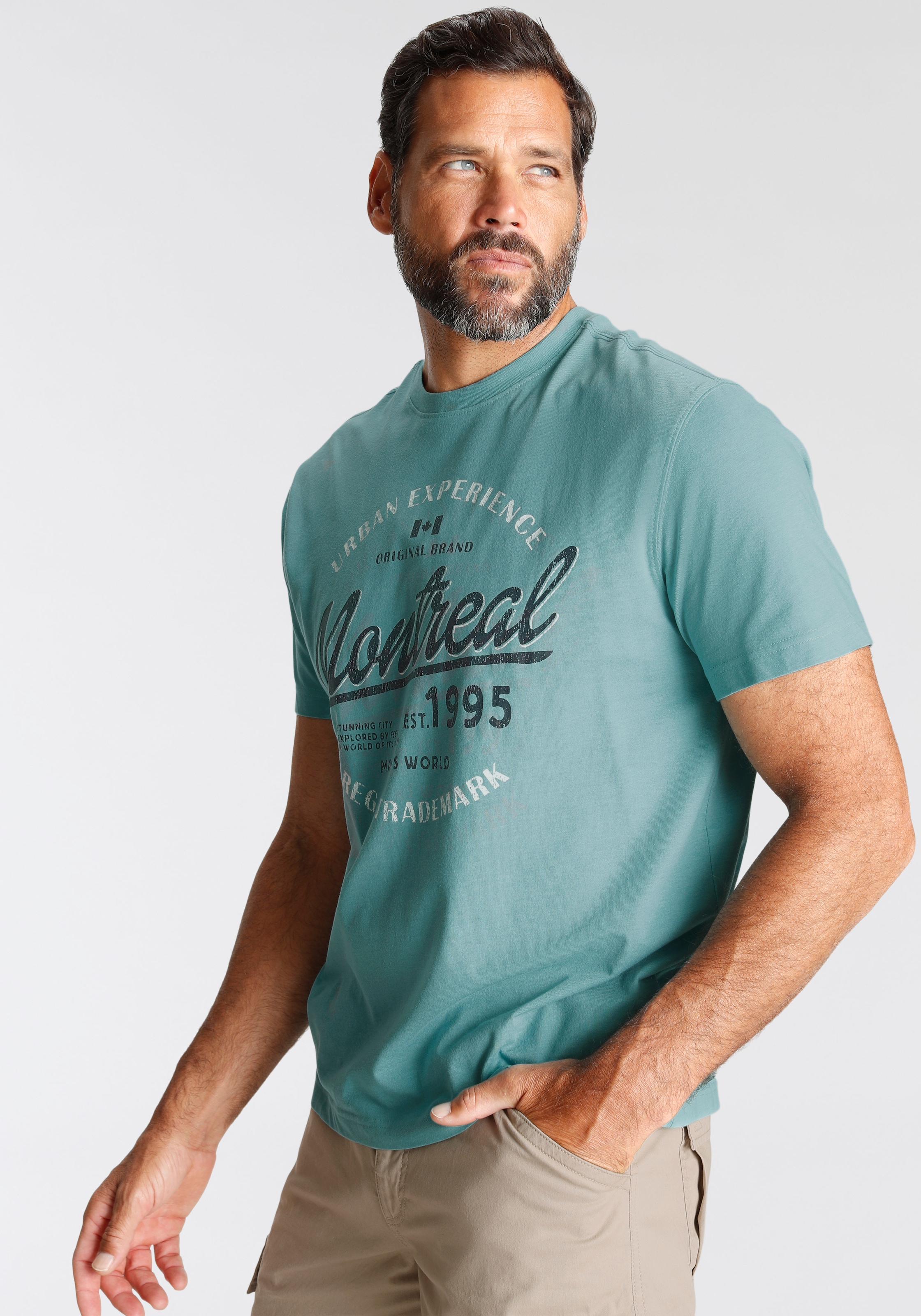 Man's World T-Shirt , Kurzarm,  lässige Passform,  aus Baumwollmischung,  pflegeleicht
