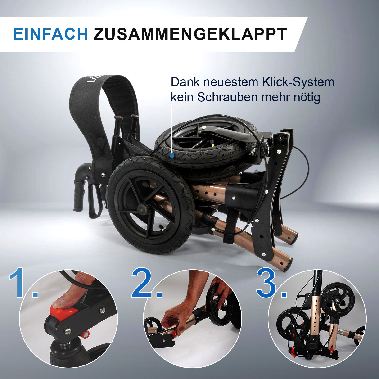 Rollator Tabas Mobility Air Champagner (Luftbereift)