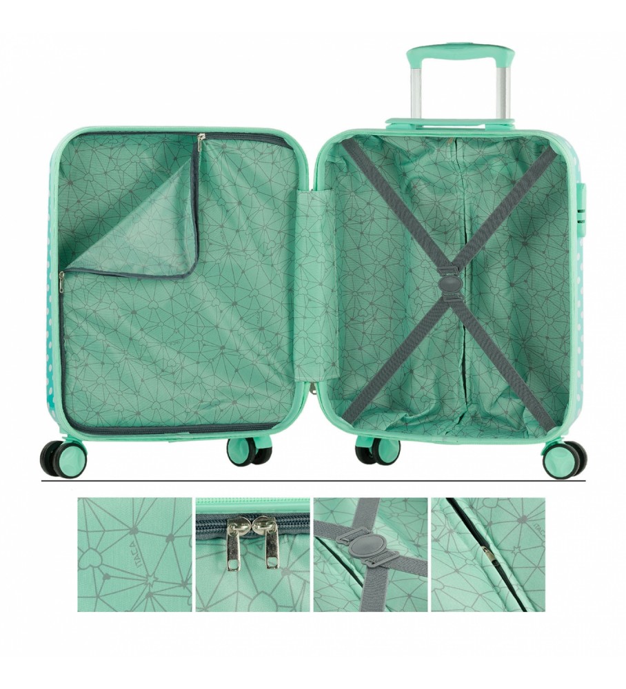 Mala de cabine pequena ITACA 702450 Turquesa -55x40x20-