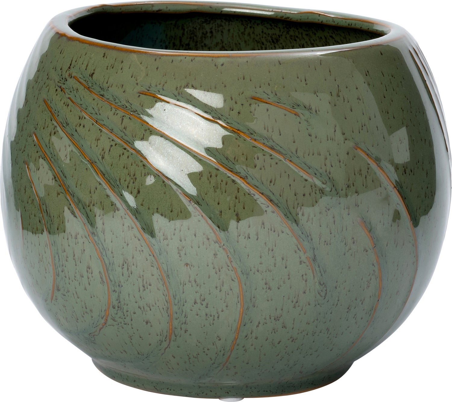 Intratuin bloempot Dorit groen D 17,5 H 14 cm