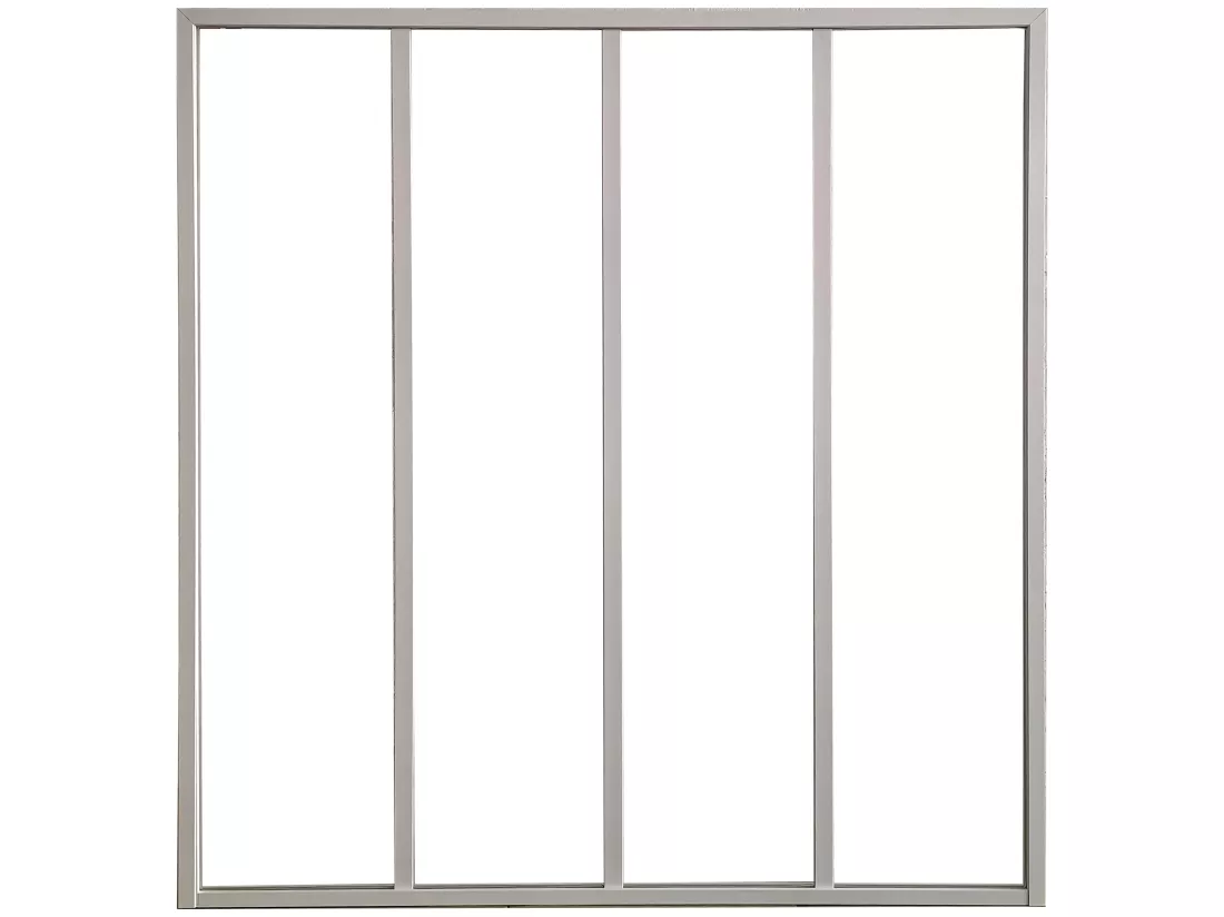 Verrière d'angle atelier en aluminium thermolaqué - L120 x L60 x H105 cm - Blanc - BAYVIEW