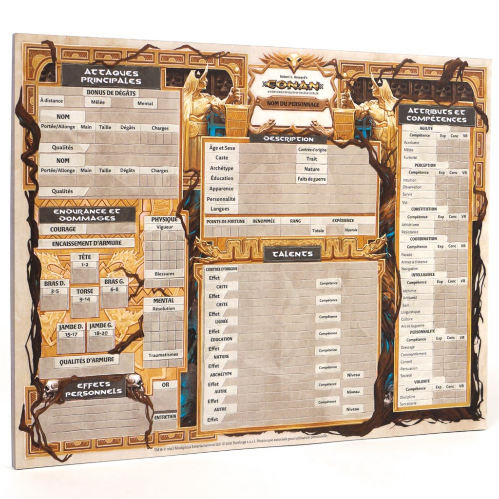 Conan – Feuilles de Personnages Premium