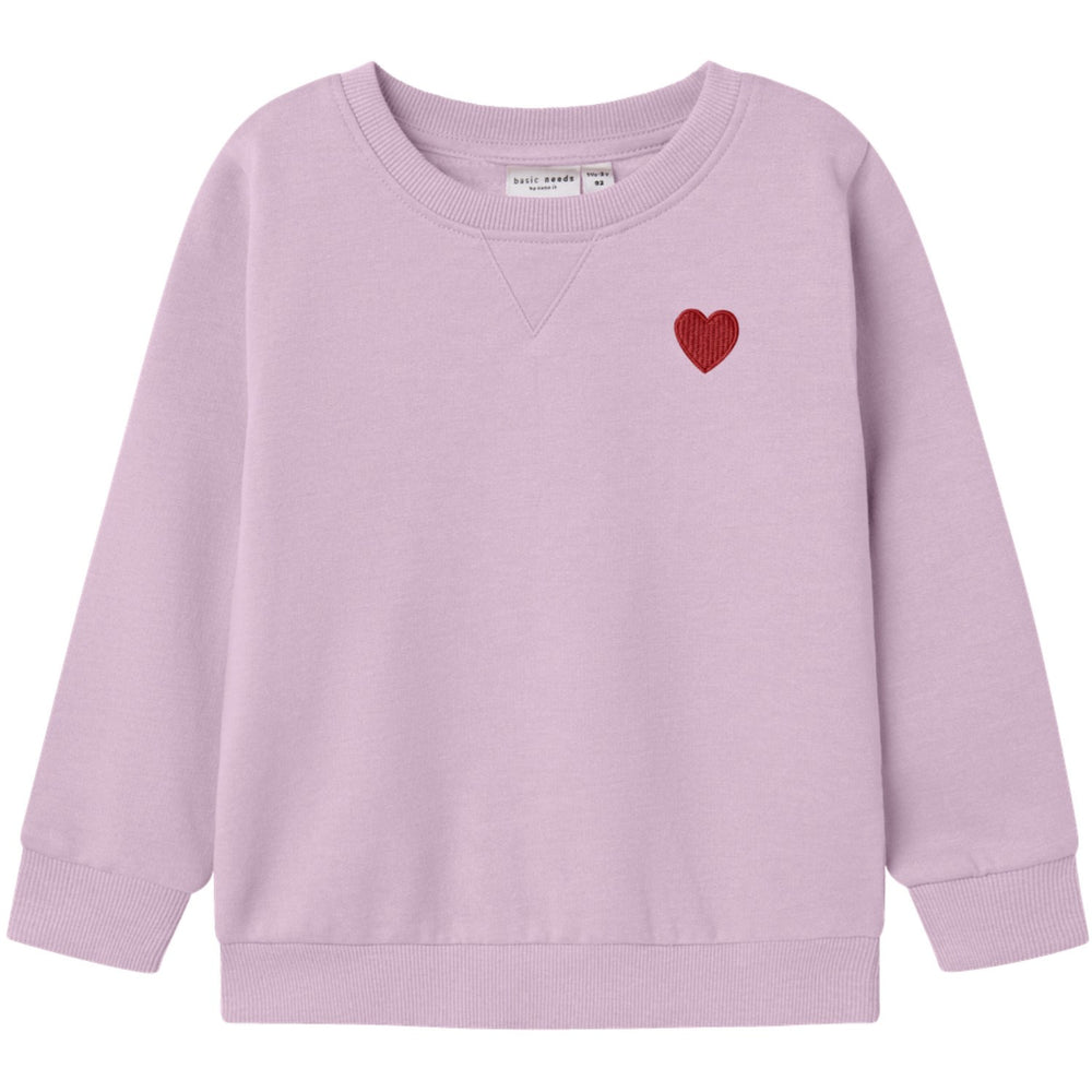 Køb Name It Winsome Orchid W. True Red Heart Nmfvima Ls Sweat Bru Noos