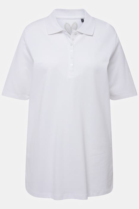 Poloshirt, Piqué, Polokragen, Samt-Knopfleiste, Halbarm