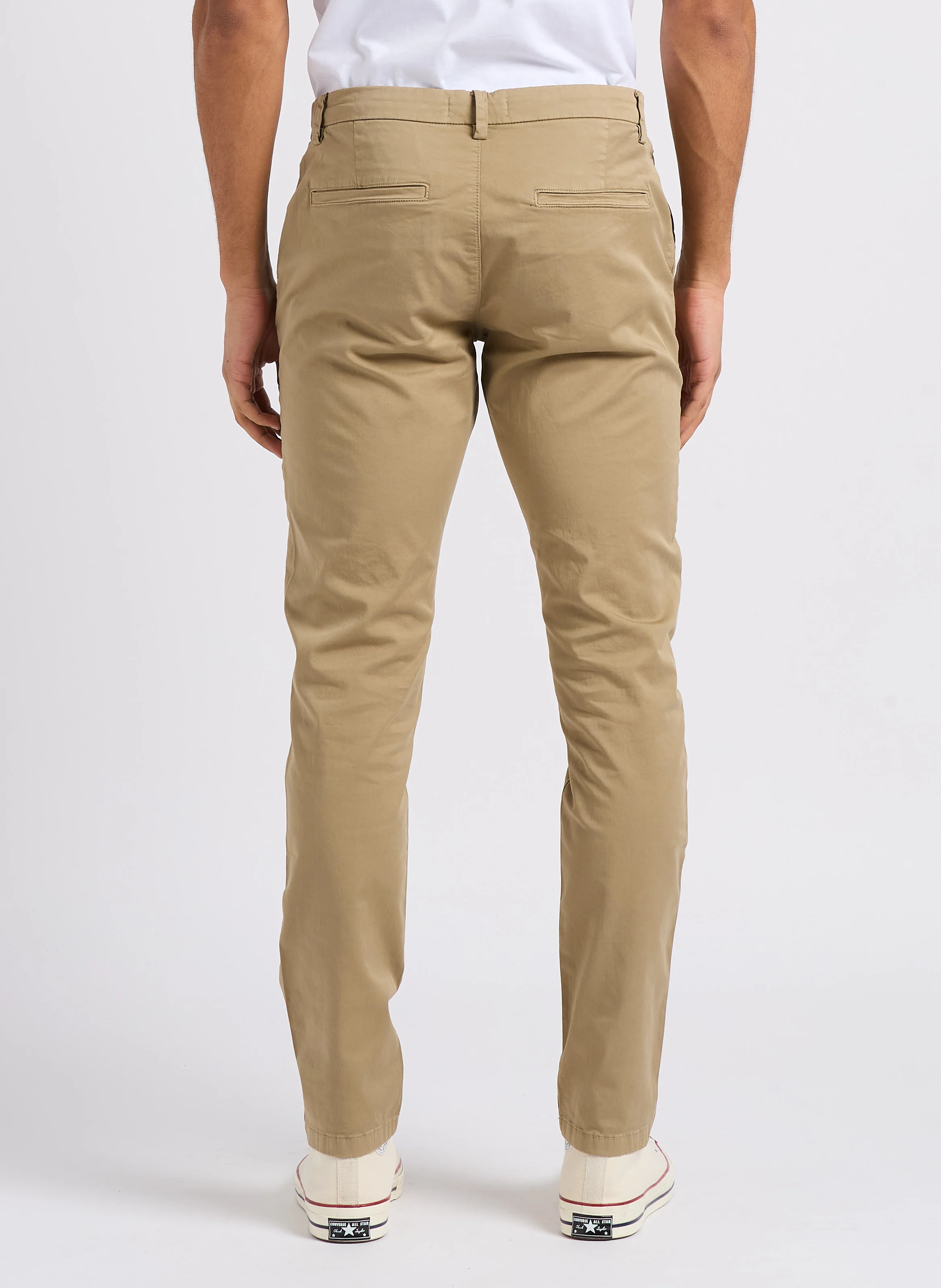 Pantalon chino en coton stretch | Beige