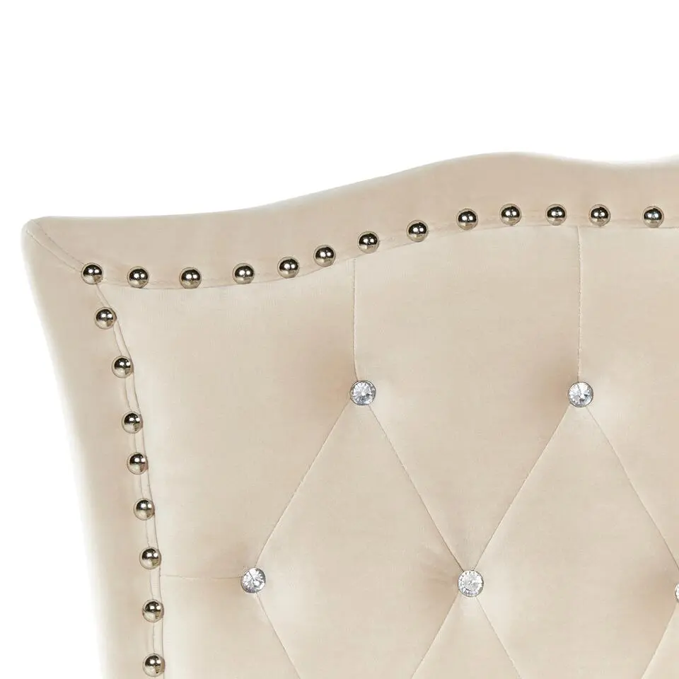 METZ - Eenpersoonsbed - Beige - 90 x 200 cm - Fluweel