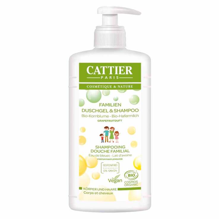 Cattier Moussant Familial Familien Duschgel und Shampoo, 500 ml