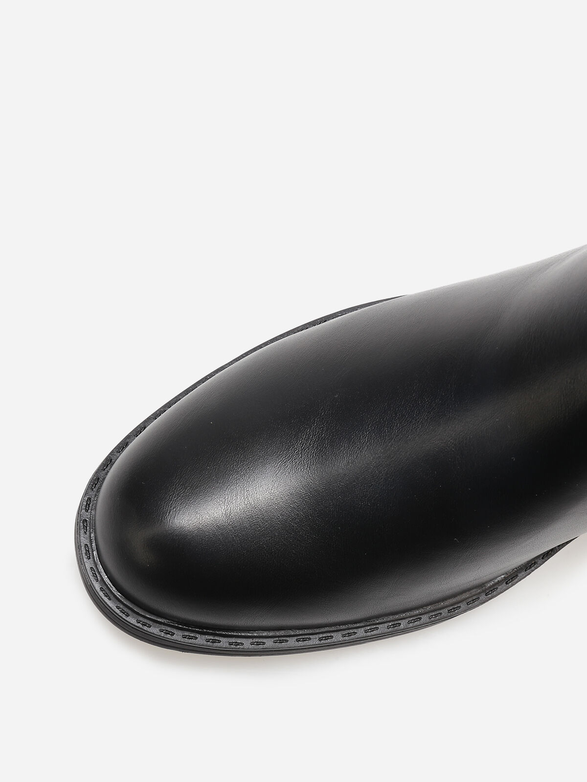 Bottines bi-matières à boucle métallique- Noir